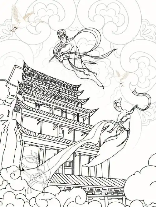 画了敦煌莫高窟,月牙泉,嘉峪关的草稿#敦煌  #敦煌飞天  #敦煌壁画