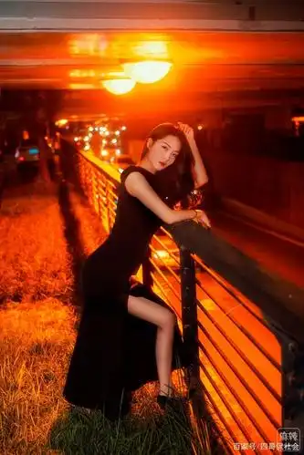 性感撩人--夜幕中的黑衣小姐姐.