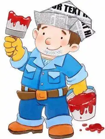 粉刷匠刷房子的简笔画