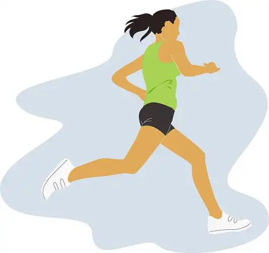 跑步微笑的女孩女孩跑赢马拉松