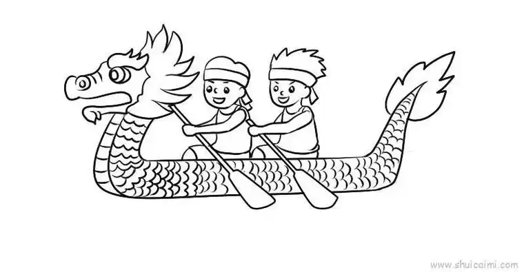 赛龙舟儿童画怎么画赛龙舟简笔画图片
