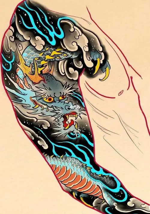 花臂纹身手稿分享