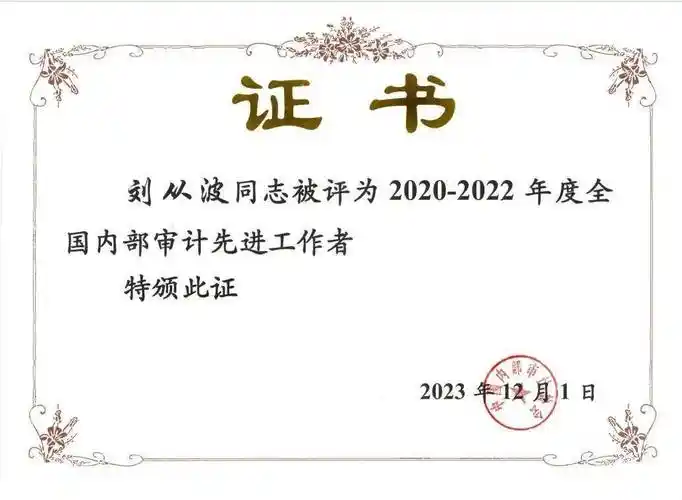 我市1人荣获"全国内部审计先进工作者"荣誉称号_公司_集团_管理