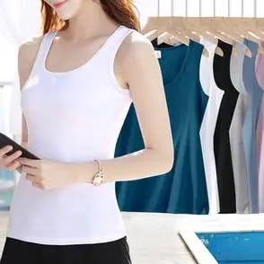 白色吊带小背心女夏季大码女装外穿内搭纯棉u型领无袖上衣打底衫