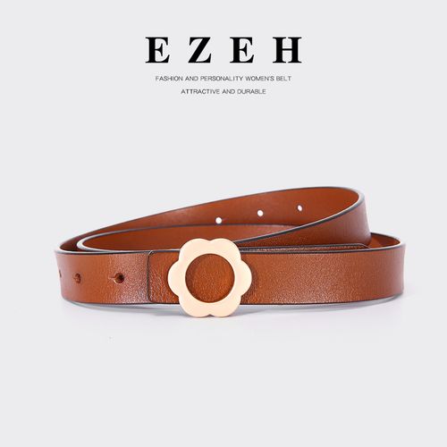 ezeh女生真皮皮带简约百搭韩版学生2023夏季新款牛仔裤女款细腰带