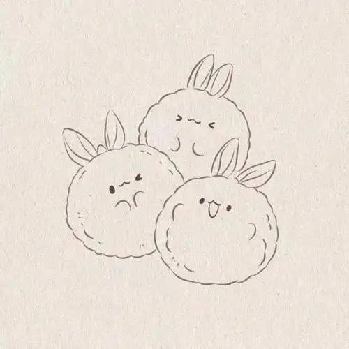 手绘可爱简笔画(附教程)64 三只小可爱