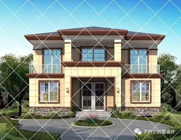 20款面积100平方米二层农村小别墅,居家养老农村二层别墅好户型