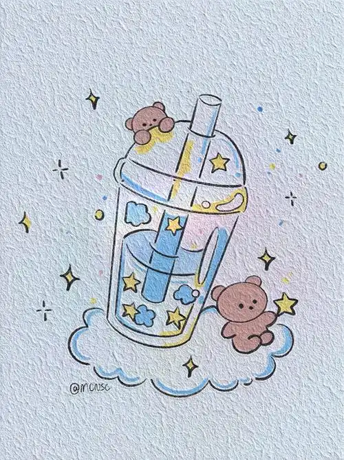 奶茶一杯 快乐起飞/简笔画教程