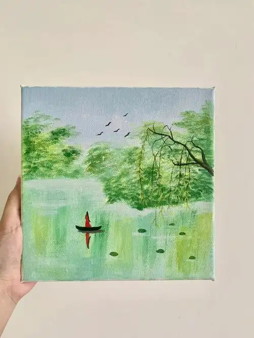 古风丙烯画风景画