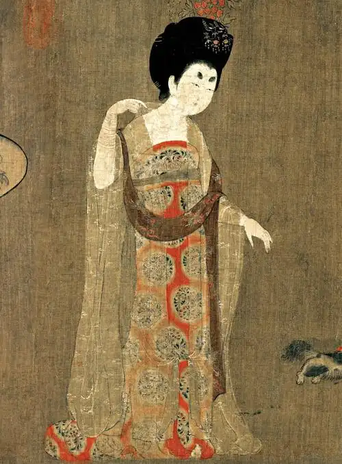穿绮罗衫的唐代女子    唐·周昉《簪花仕女图》