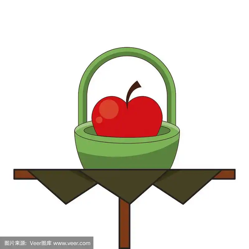 篮子里有苹果的感恩节贺卡