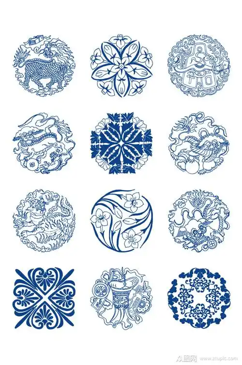 青花瓷花纹青花瓷图案