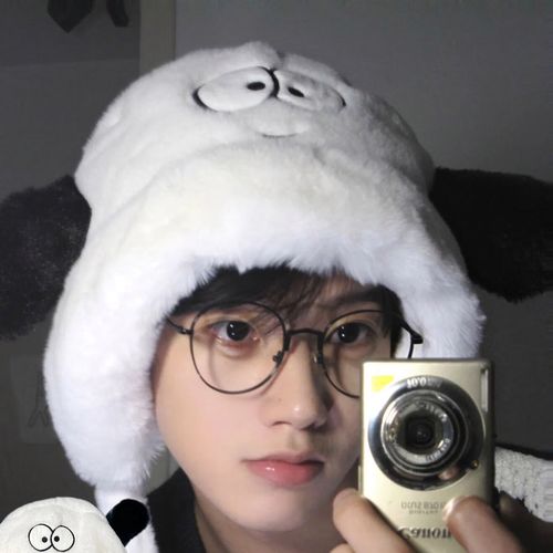 泊威尔男士帽子冬季可爱小狗男帅气三合一帽子礼物情侣帽显脸小防寒