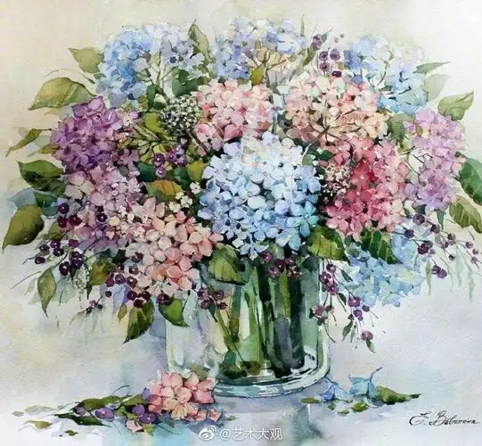 唯美静物花卉水彩装饰画欣赏