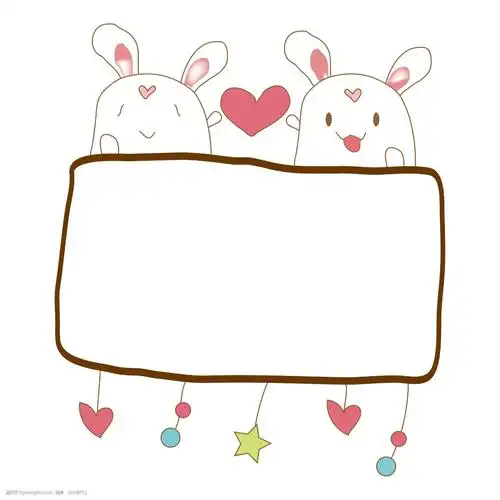 可爱小兔子边框装饰