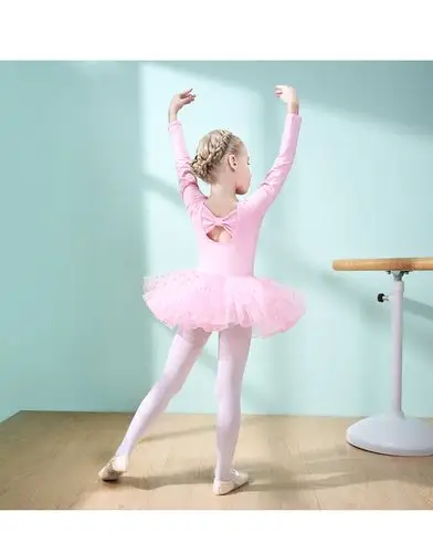 儿童舞蹈服长袖女童芭蕾舞裙小女孩幼儿练功服秋冬中国舞跳舞衣