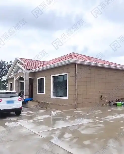 湖南娄底占地215平农村一层自建房实景图pr300