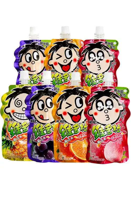旺旺维多粒果冻爽混合水果味吸吸冻摇摇冻果肉儿童休闲零食品可吸