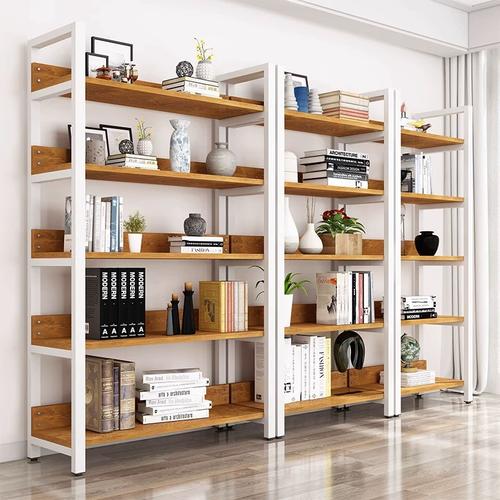 架子置物架落地多层收纳柜储物架家用简易钢木货架儿童图书馆书柜