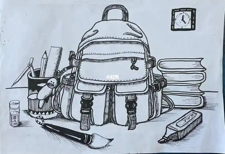 少儿创意画四级书包写生
