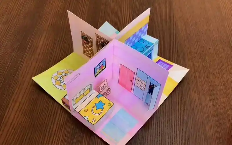 创意纸艺手工教程用卡纸做立体房间