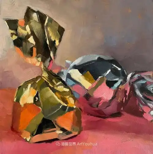 超美的色块极具质感的静物油画