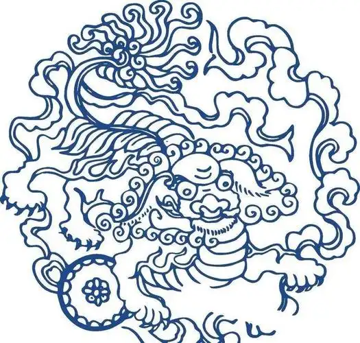 中国传统吉祥纹样麒麟瑞兽纹见者吉祥如意顺顺顺