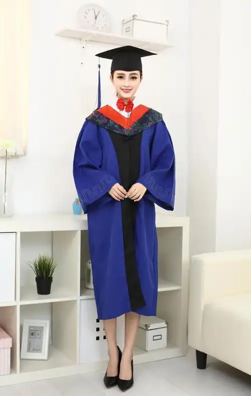 现货批发硕士服 研究生大学毕业礼服文理工科蓝色学位装