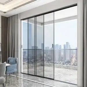 厨房移门钛合金玻璃门推拉门图片
