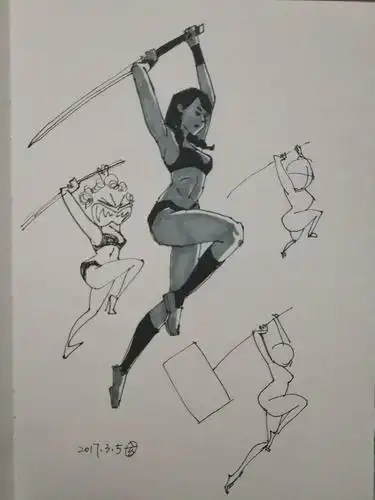 小渣渣临摹人体打印机金政基