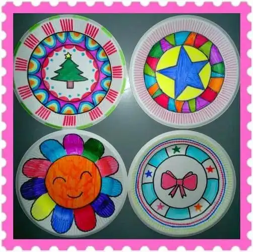 手绘创意彩绘盘子有空和小朋友一起画67676767676767
