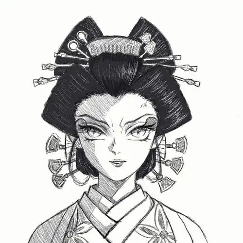 堕姬鬼灭之刃超简单的堕姬手绘教程图