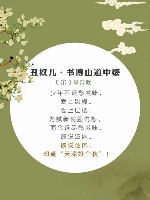 诗词共赏丑奴儿书博山道中壁