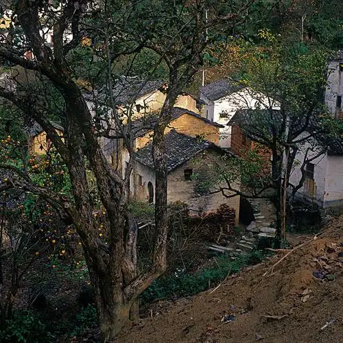 秋天的山村和民居
