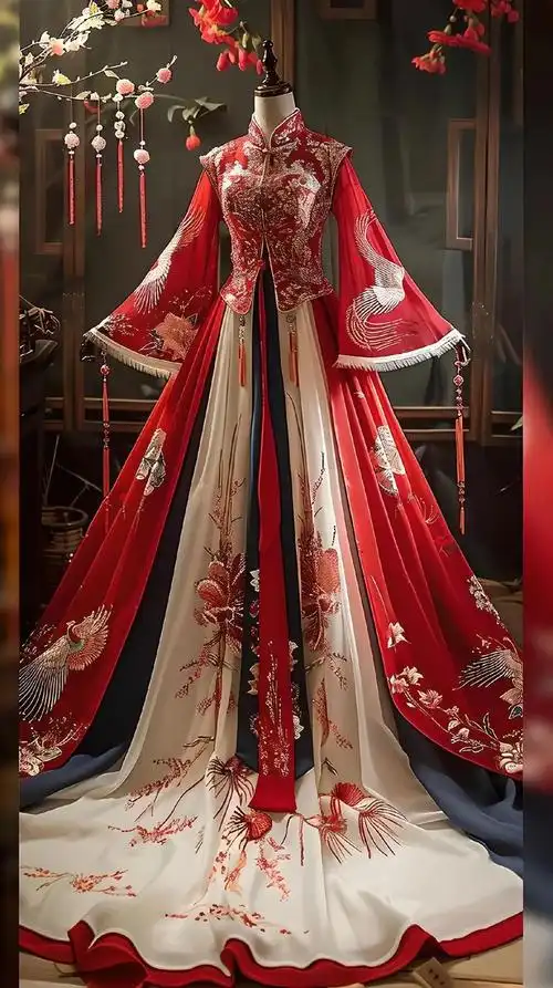 汉服婚服对比:子衿 vs 鸾凤和鸣