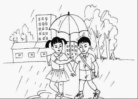 多彩暑假看图写话简笔画