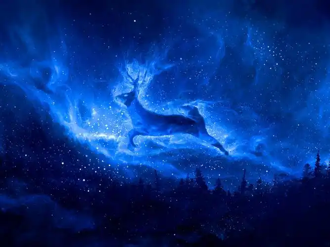 壁纸鹿,剪影,星空,艺术,幻想高清:宽屏:高清晰度:全屏
