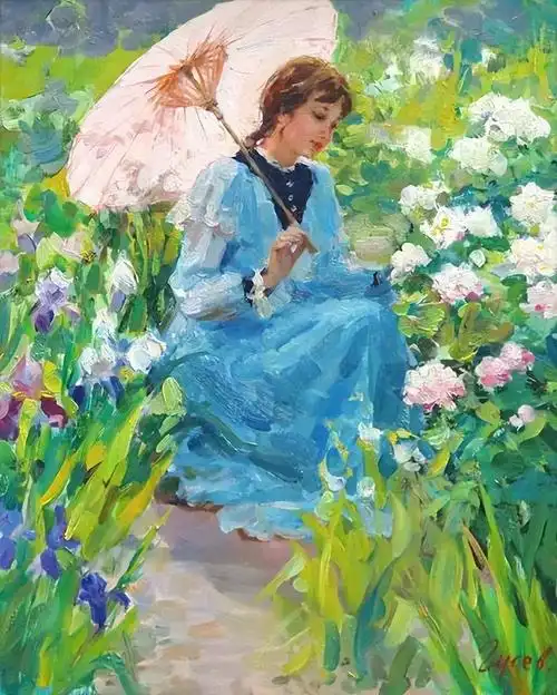 人物油画(女),性感女神,唯美浪漫