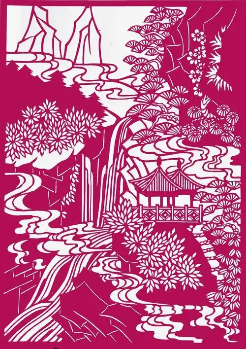 剪纸用的风景图片