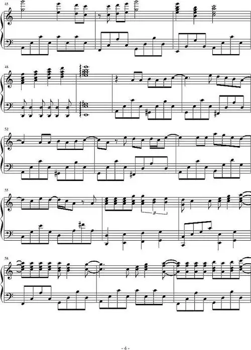 《我爱他》钢琴谱