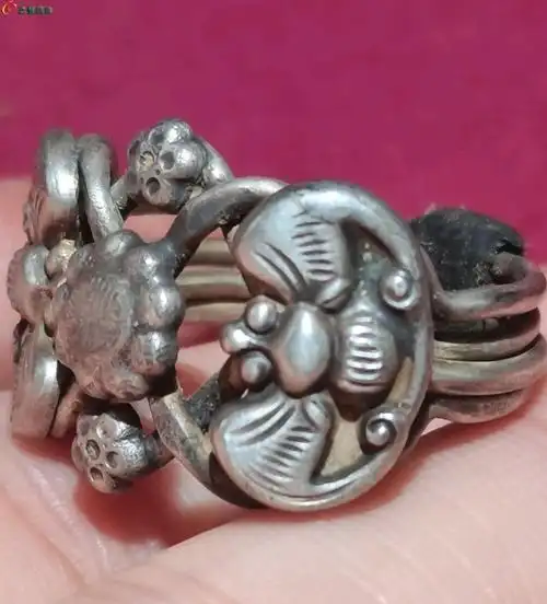 03清代福在眼前四连环戒指