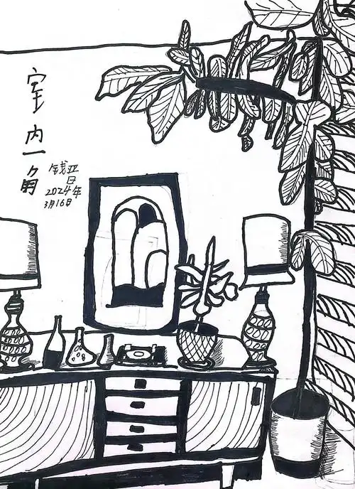 室内一角写生指南:掌握透视与构图技巧