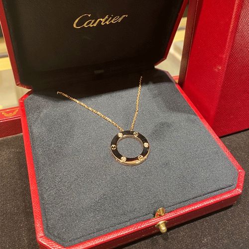 卡地亚(cartier)项链钻石 18k玫瑰金首饰love系列情侣款饰品七夕情人