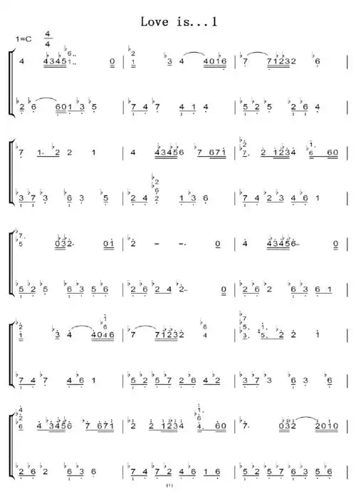 love is.1(白日梦) 初学者c调简易版 钢琴双手简谱 钢琴简谱 钢琴谱