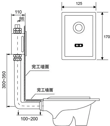 6,安装特性:藏墙式安装设计,预埋盒超薄设计,特别适合墙壁较薄(6cm)的