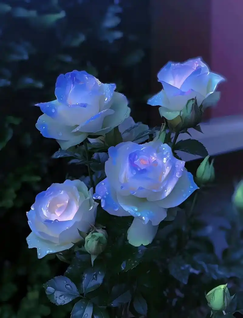 蓝色治愈系 #蓝色碎冰玫瑰 #好看的花一定要分享给你