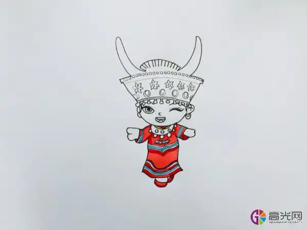 苗族姑娘简笔画 - 高光网