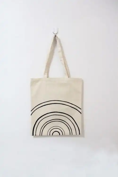 orange//唱片简洁手绘环保袋帆布包-淘