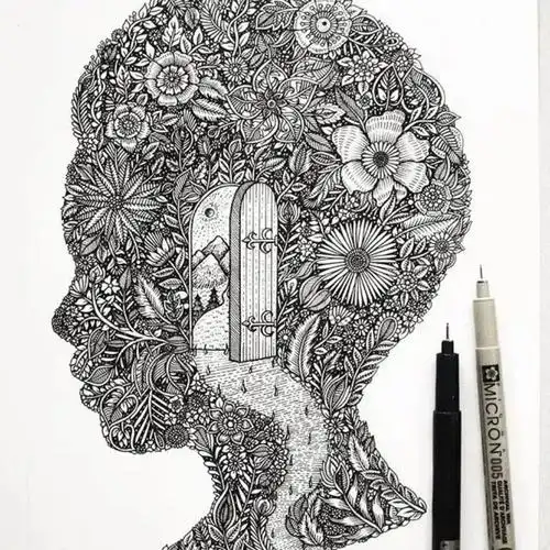 好看的几乎所有日常事物都可以入画主题不拘一格她喜欢用黑色针管笔去