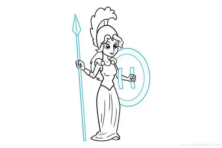 雅典卫城与雅典娜简笔画